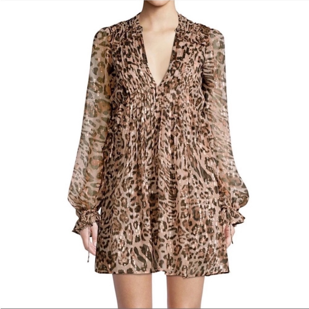 THE KOOPLES Paris Leopard Print Metallic Neutral Brown Size 1